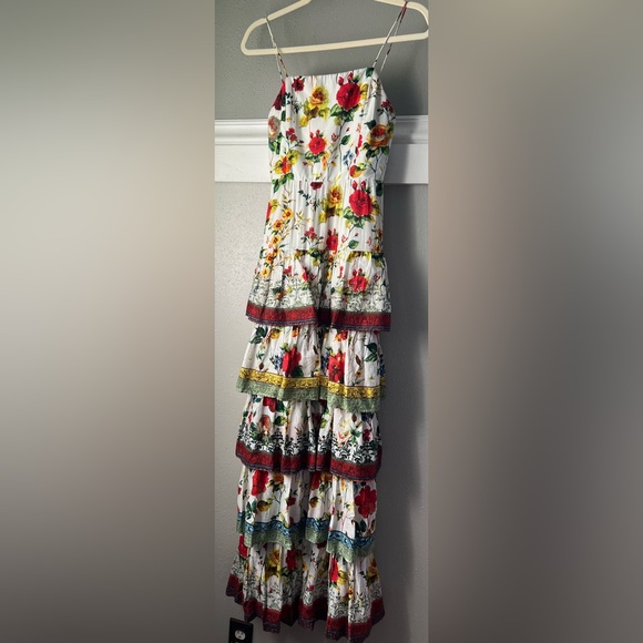 New ALICE + OLIVIA Valencia Floral Tiered Maxi Dress Size 2 - Picture 6 of 13